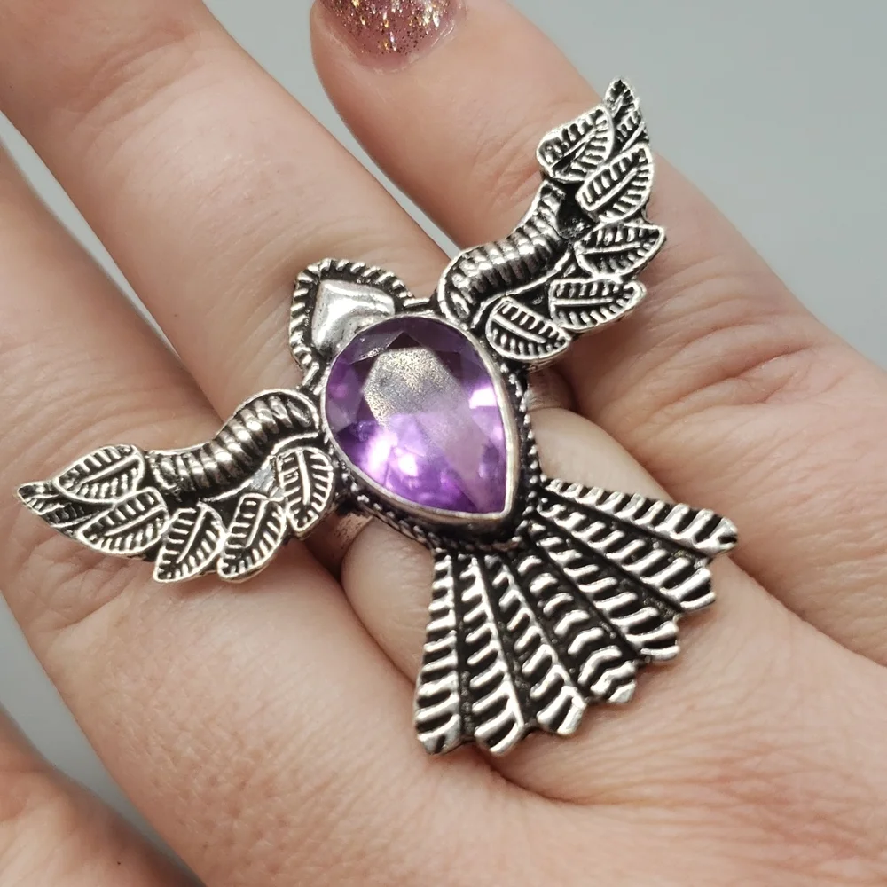Amethyst Thunderbird Ring - Picture 1 of 7